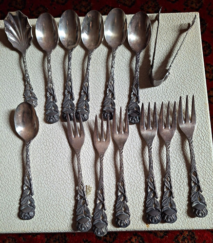 Versilbertes besteck set - versilbertes, besteck-set