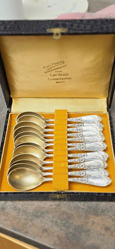 12x 800 silber löffel set - 800,